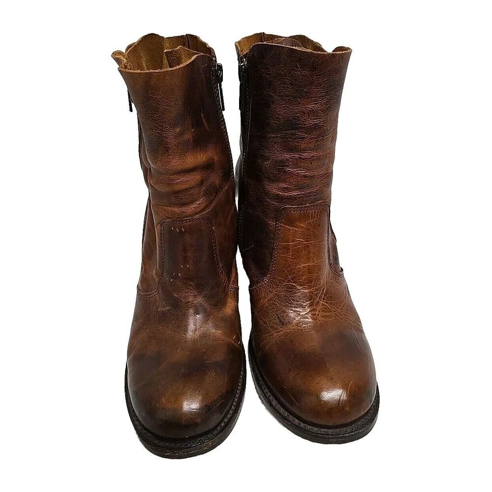 Freebird by Steven BAMA Ankle Boots Double Zip Leather Brown Women’s Size 9